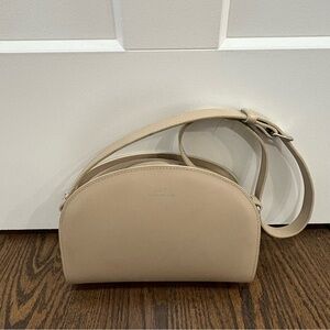 A.P.C. Beige Rounded Leather Purse Handbag